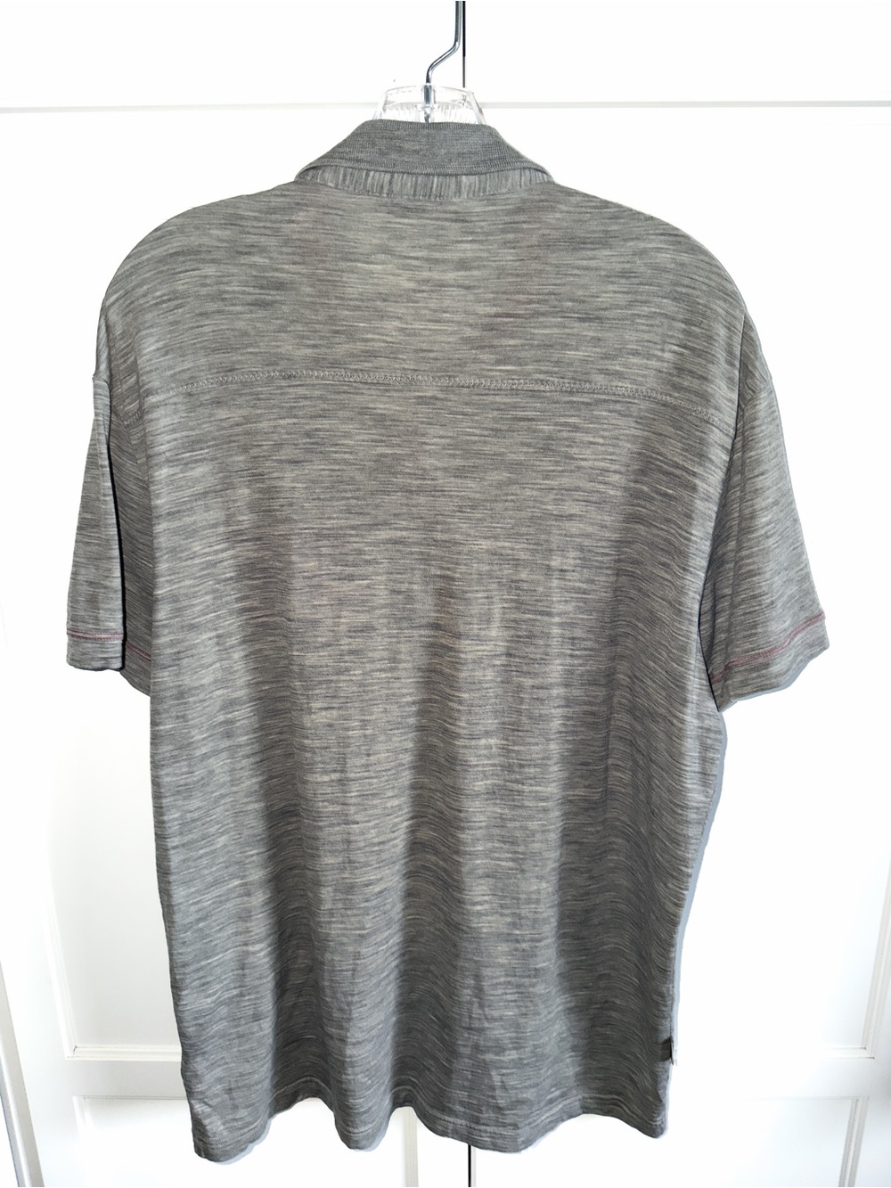 Icebreaker Quattro Short Sleeve Polo Gray/Red Trim Metro Sz Large Merino Wool - Picture 3 of 10